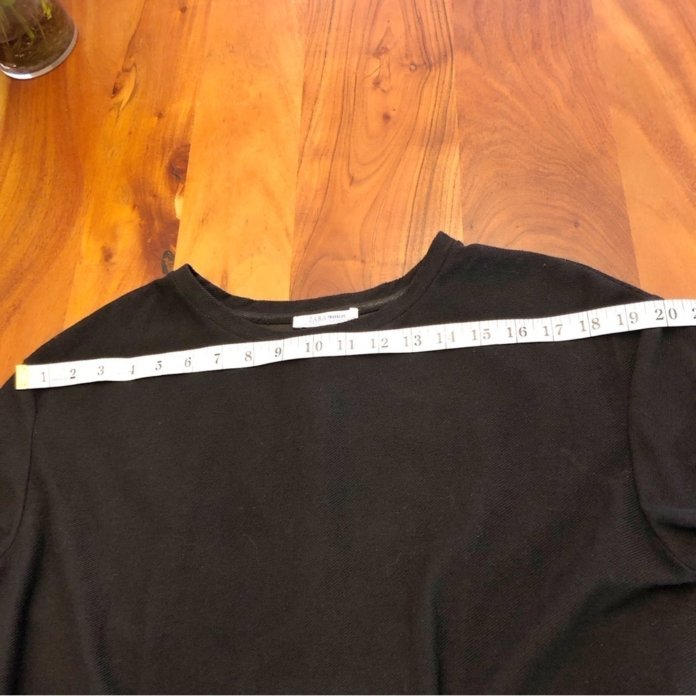 ZARA Black Minimalist Contemporary Relaxed Fit Long Sleeves Belted Midi Dress. - Picture 11 of 16